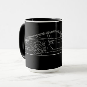 Taza Dibujo en línea del coche deportivo alemán 997