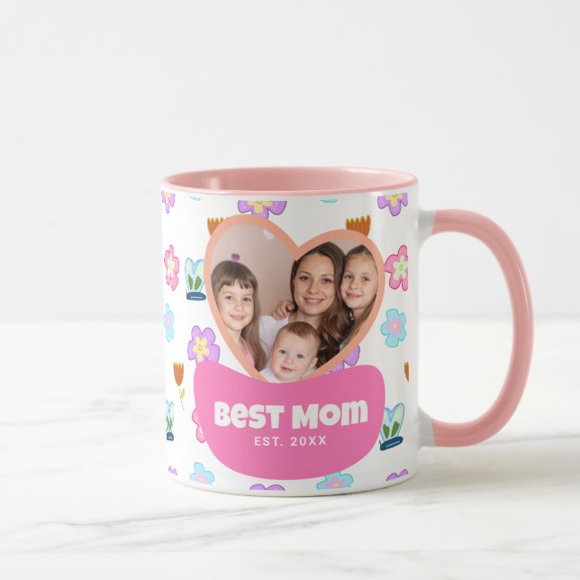 Taza Dibujo infantil foto regalo del Día de la Madre (Derecha)