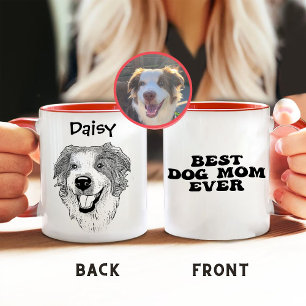 Taza Dibujo personalizado a mano de perro pastor austra