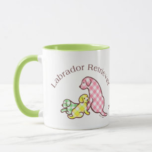Taza Dibujo personalizado de la familia de Labrador