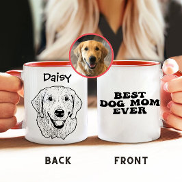 Taza Dibujo personalizado de mano de perro con recupera