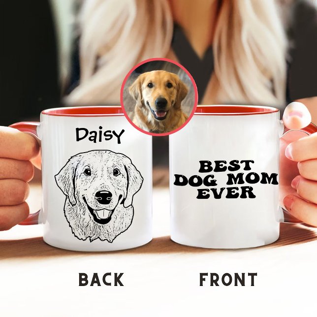 Taza Dibujo personalizado de mano de perro con recupera (Subido por el creador)