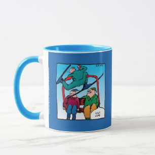 Taza Dibujos Animados de Esquiadores con Salto Agradabl