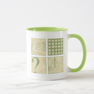 Taza Dibujos de bloques de madera de esquisto de Charik