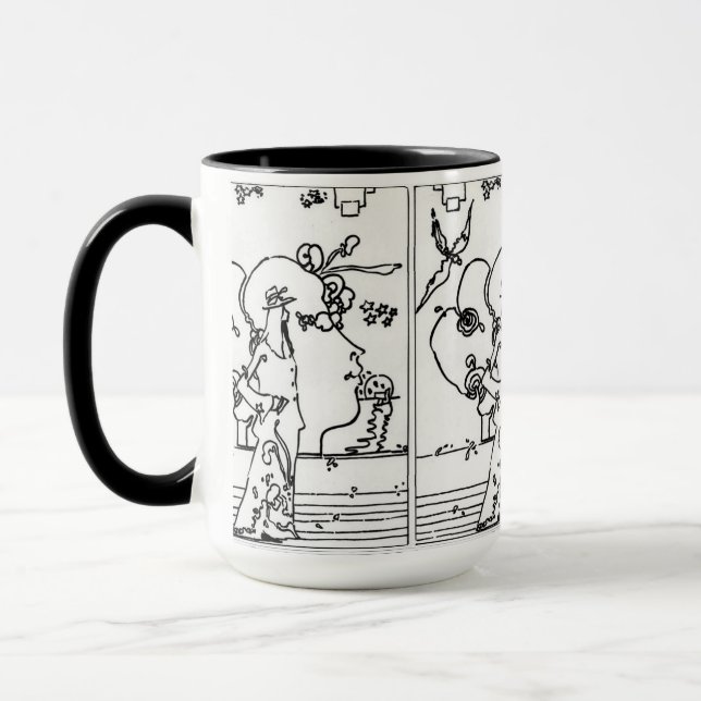 Taza Dibujos de chicas de cabeza estilo Peter Max 60 (Izquierda)