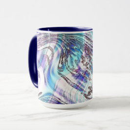 Taza Dibujos de ostión azul, cruzados y torcidos