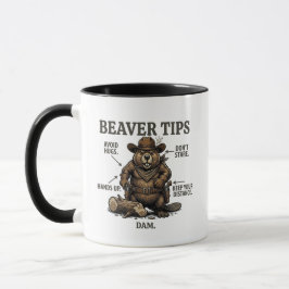 Taza Dibujos divertidos de castores vaqueros del Salvaj