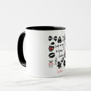 Taza Dibujos Festivos de Navidad para Mujeres Goth