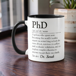 Taza Diccionario divertido de definición de doctorado