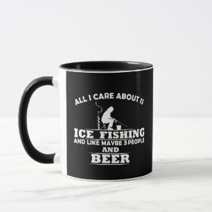 Taza Dichos divertidos de pesca en el hielo