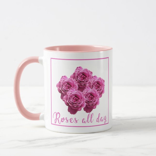 Taza Dichos divertidos sobre rosas y amor (Izquierda)
