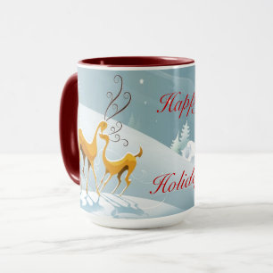 Taza Diciembre feliz feriados invierno Escena de invier
