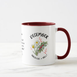 Taza DICIEMBRE Nacimiento Mes Flor Nombre personalizado