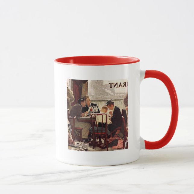 Taza Diciendo gracia por Norman Rockwell (Derecha)