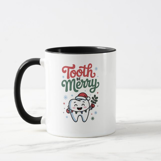 Taza Diente Be Merry Dental Dentist Navidades Xmas (Izquierda)