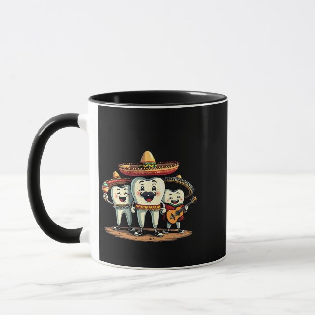 Taza Diente dental floral Funny Cinco De Mayo (Izquierda)