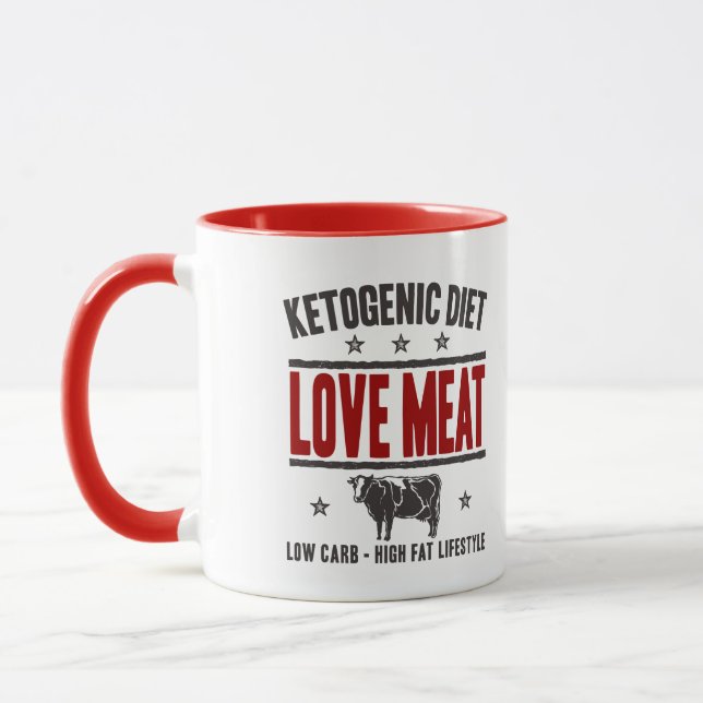 Taza DIETA QUETOGÉNICA: Carne del amor - vida baja del (Izquierda)