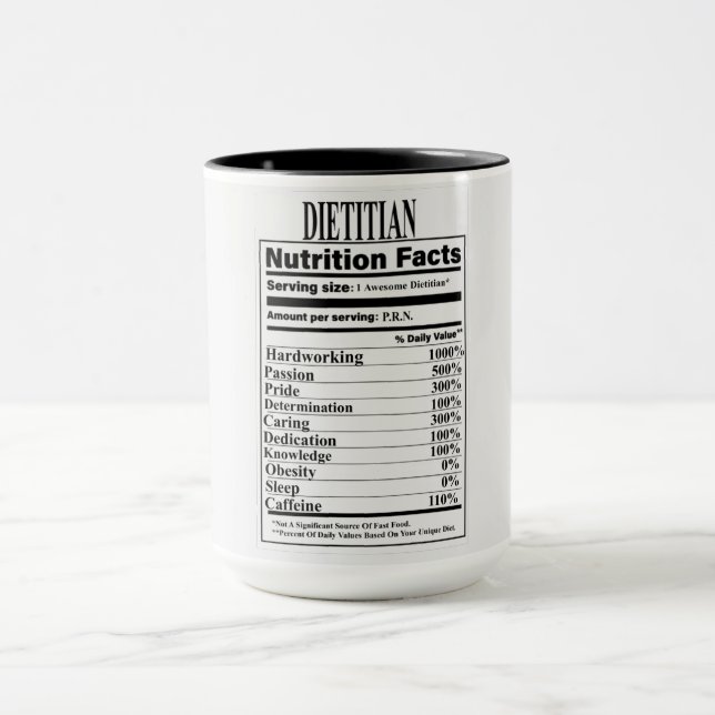 Taza Dietista Nutrición Hechos Mug (Centro)