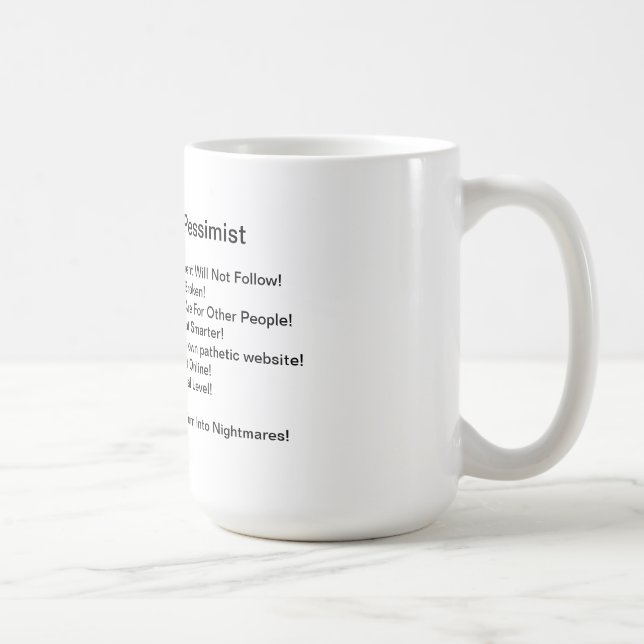 Taza Diez objetivos de un pesimista (Derecha)