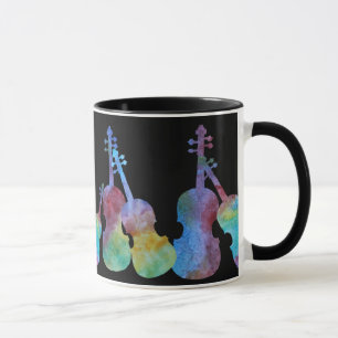 Taza Diez violines vibrantes en negro