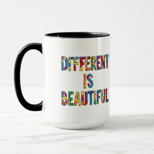 Taza Diferente es bello - Conciencia del autismo (Izquierda)