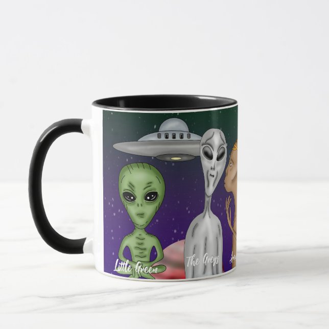 Taza Diferentes especies exóticas, OVNI, planetas (Izquierda)