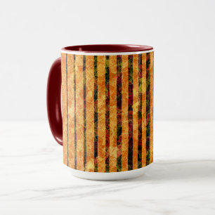 Taza Diferentes rayas naranjas, cuadrados pequeños rasp