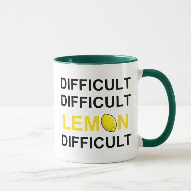 Taza ` Difícil, difícil, limón, difícil' (Derecha)