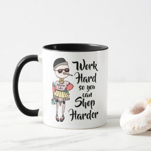 Taza Difícil palabrería de pájaros rosa kawaii