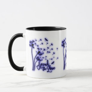 Taza Difundir el amor Dandelions y Dragonflies
