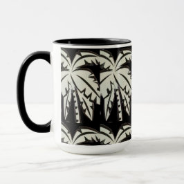 Taza Digital de palmas negras y blancas