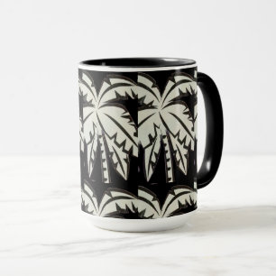 Taza Digital de palmas negras y blancas