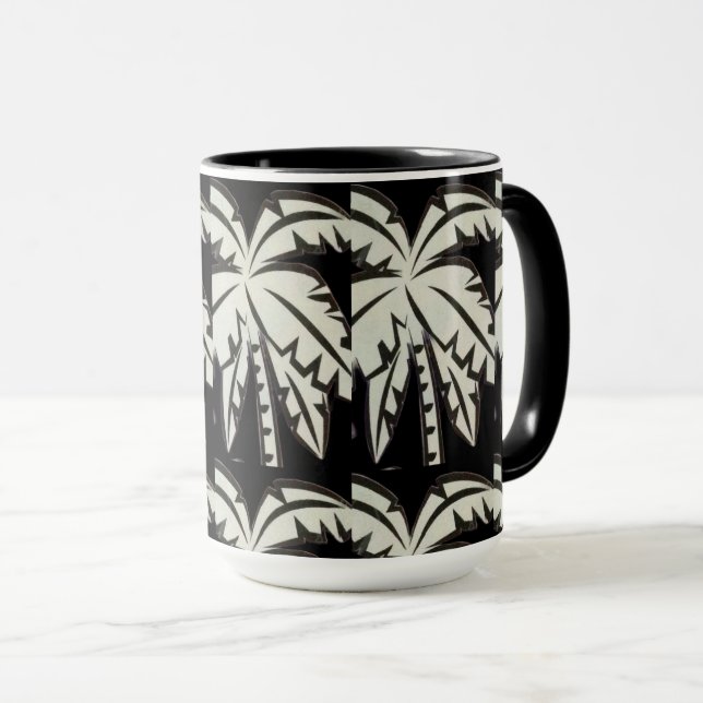 Taza Digital de palmas negras y blancas (Anverso derecho)