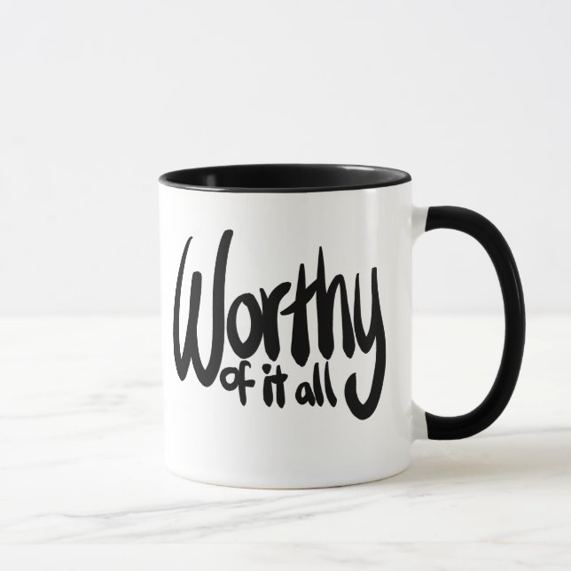 Taza Digno de todo: Canción de adoración cristiana Mug (Derecha)