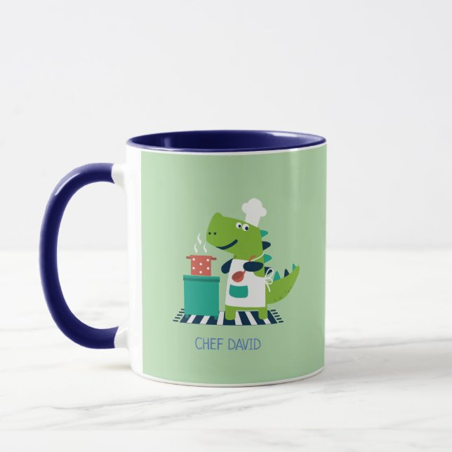 Taza Dinosaur Chef Personalized Mug (Izquierda)