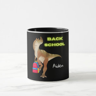 Taza Dinosaurio amistoso con mochila "de vuelta a la es