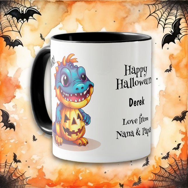 Taza Dinosaurio azul Jack de 'Lantern Halloween Kids (Subido por el creador)