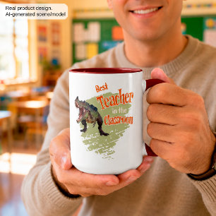 Taza Dinosaurio Divertido Mejor Profesor en el Aula 
