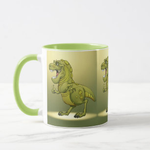 Taza ¡Dinosaurio feliz del dibujo animado que da los