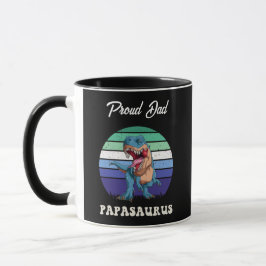 Taza Dinosaurio gracioso de Papasauro sobre puesta de s