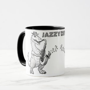 Taza Dinosaurio tocando el saxofón Mug