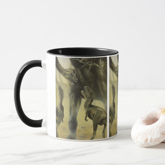 Taza Dinosaurios antiguos, Torvosaurus y Brachiosaurus (Con donut)
