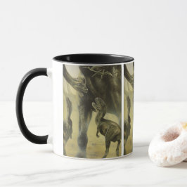 Taza Dinosaurios de época, torvosauro y brachiosaurio