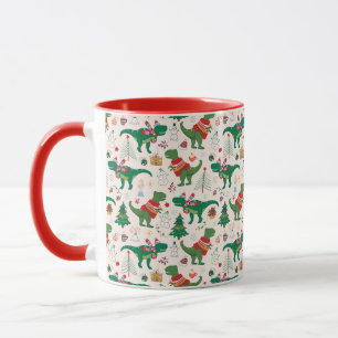 Taza Dinosaurios en el patrón de los Navidades suecos