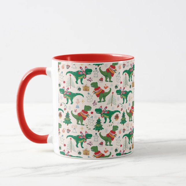 Taza Dinosaurios en el patrón de los Navidades suecos (Izquierda)