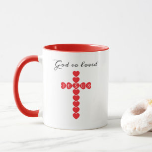 Taza Dios Amó Tanto al Mundo Corazón Rojo Cruz Agregar
