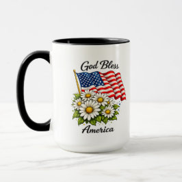 Taza Dios bendiga a América bandera de EE. UU. y margar