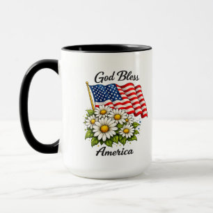 Taza Dios bendiga a América bandera de EE. UU. y margar