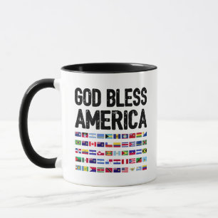 Taza Dios Bendiga a América Todas las Naciones Orgullo 