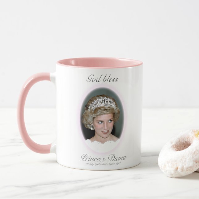 Taza Dios bendiga a la princesa Diana (Con donut)